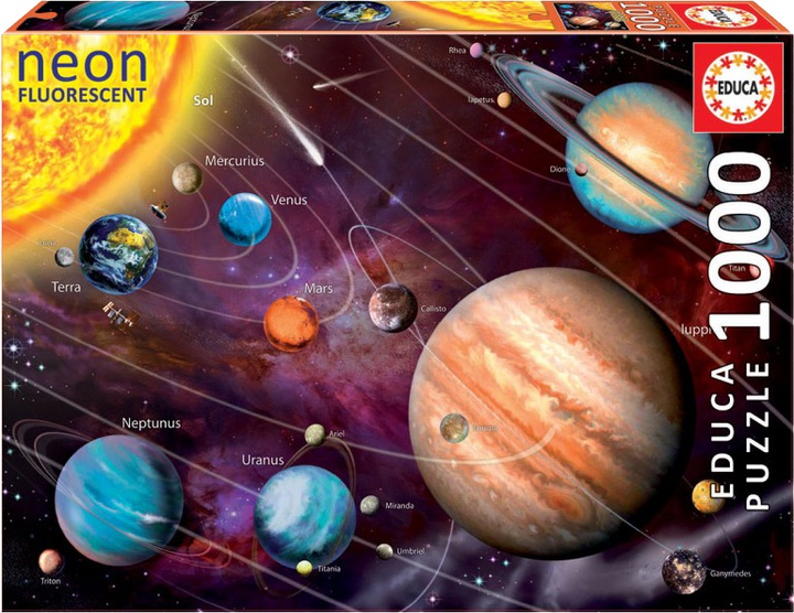Puzzle Educa neonowe Układ słoneczny 1000 el 14461 (8412668144613) - obraz 1