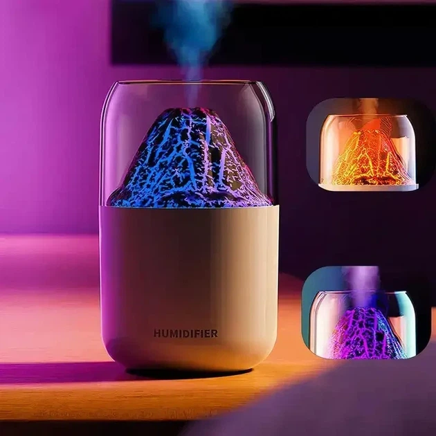 Ультразвуковой увлажнитель воздуха в стиле вулкана LAMP JSQ-1 280 мл Аромадиффузор-ночник для дома - изображение 2