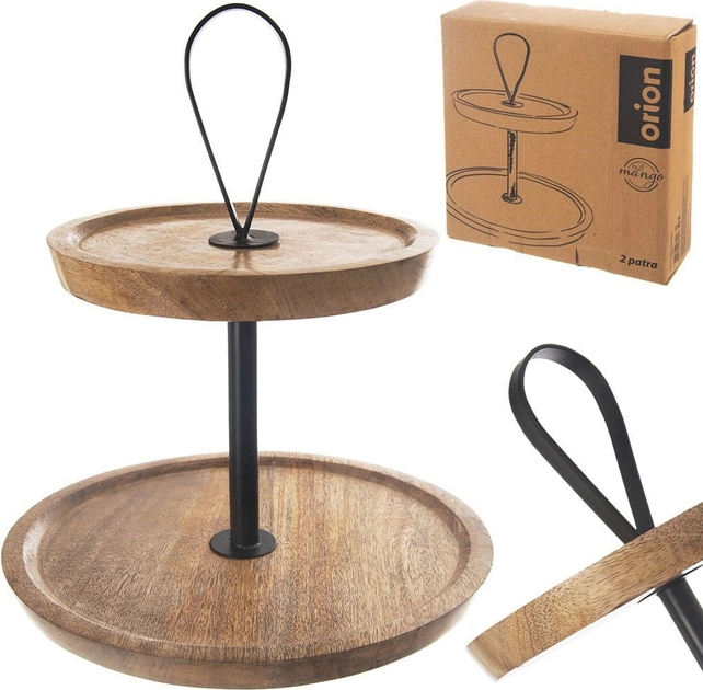 Двоярусна тортівниця Orion дерев'яна 30 см (8592381188696) - зображення 4