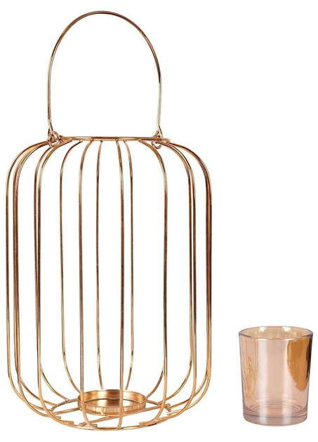 Lampion Home Styling Collection na świeczkę metalowy złoty 21.5 cm (8719987975622) - obraz 9