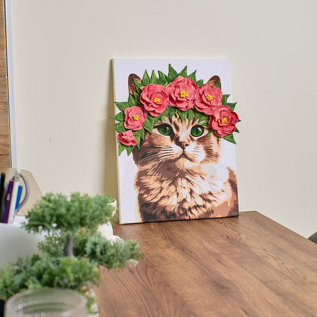 Набір для розпису та ліплення Ideyka Витончена кішечка 30х40 см KHO6508 (4820199479052) - зображення 4