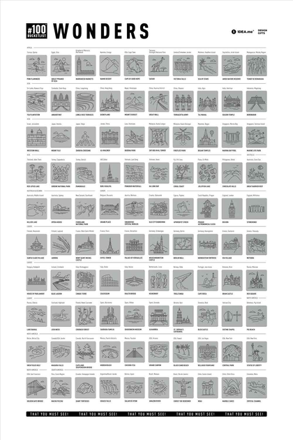 Plakat-zdrapka 1DEA.me #100 BucketList Wonders 100W (4820191130876) - obraz 5