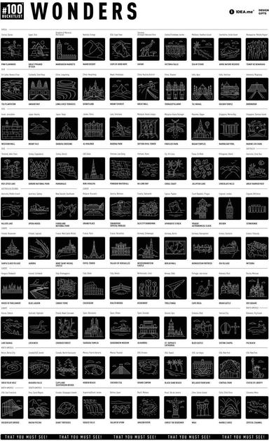 Plakat-zdrapka 1DEA.me #100 BucketList Wonders 100W (4820191130876) - obraz 7