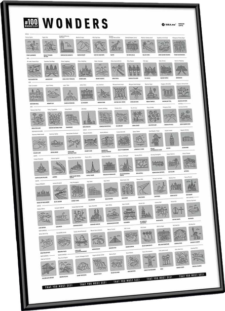 Plakat-zdrapka 1DEA.me #100 BucketList Wonders 100W (4820191130876) - obraz 8