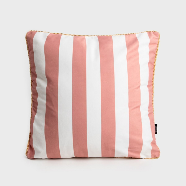 Poszewka Homla Monroe Carnival welurowa z nadrukiem w pasy Różowo-biała 45 x 45 cm (5906496723308) - obraz 2