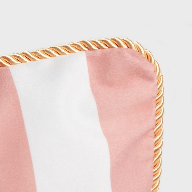 Poszewka Homla Monroe Carnival welurowa z nadrukiem w pasy Różowo-biała 45 x 45 cm (5906496723308) - obraz 4