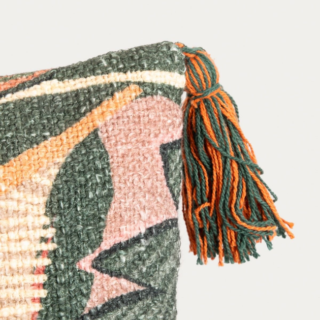 Poszewka Homla Naila w wyszywane kwiaty i liście Zielona 45 x 45 cm (5904183854809) - obraz 3