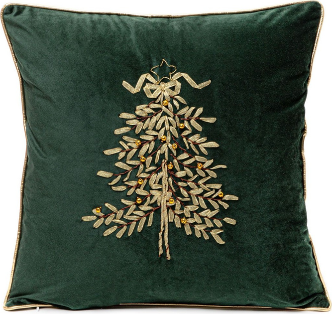 Poszewka Homla Jule z dzwoneczkami Zielona 45 x 45 cm (5904183828169) - obraz 1