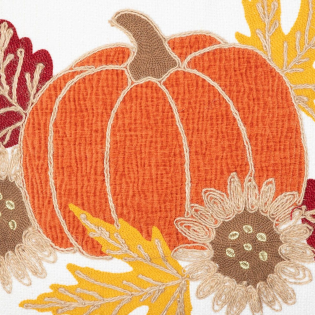 Poszewka Homla Neser z wyszywanymi dyniami Biała 45 x 45 cm (5906496704772) - obraz 2