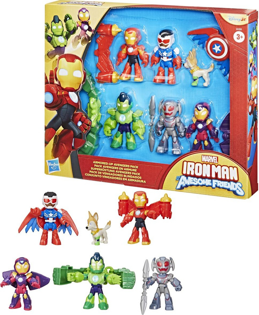Набір фігурок Hasbro Marvel Iron Man And His Awesome Friends Armored Up Avengers 6 шт G1255 (5010996313355) - зображення 3
