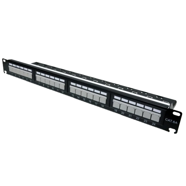 Патч-панель 19" 24xRJ-45 UTP, кат. 6a, с задним организатором с пластиковыми шторками, LW L&W ELECTRONICAL LW-PP74 - Фото 1 Патч-панель 19" 24xRJ-45 UTP, кат. 6a, с задним организатором с пластиковыми шторками, LW L&W ELECTRONICAL LW-PP74 - изображение 1