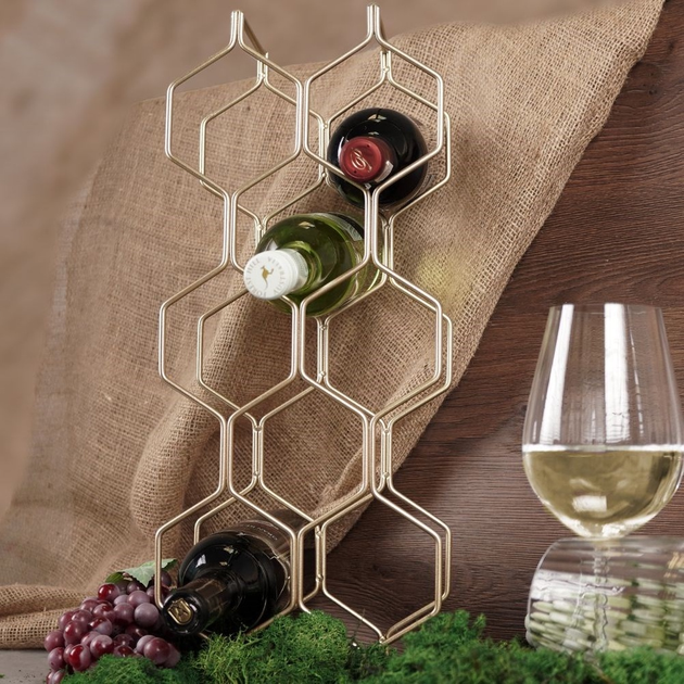 Підставка для вина Trends 4 You на 8 пляшок металева Золотий  23 x 48 см (5904316404437) - зображення 8