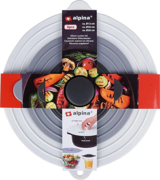 Кришка Alpina силіконова 12 / 20 / 28 см 3 шт (8711252178882) - зображення 9