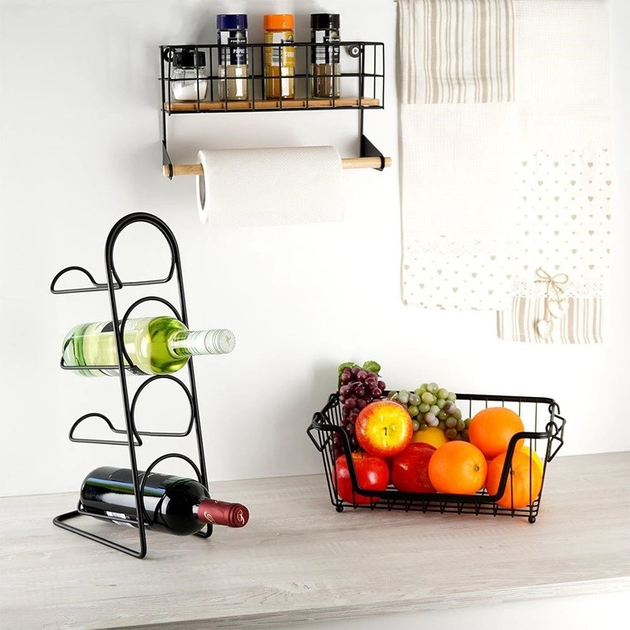 Тримач для паперових рушників Vilde з полицею металевий чорний 32 x 10 x 18 см (5904316422936) - зображення 10