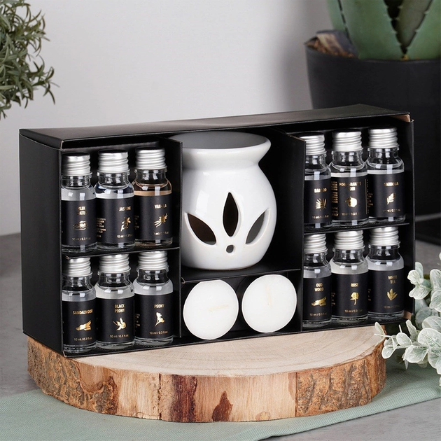 Zestaw kominek zapachowy Vilde z olejkami ceramiczny 15 szt (8721037149983) - obraz 6