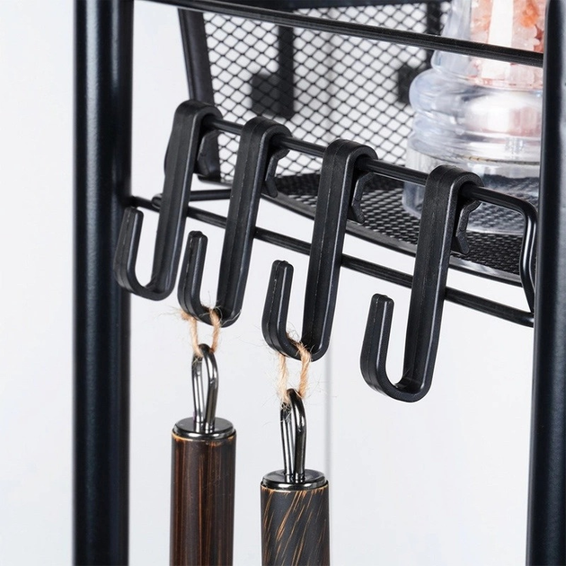 Візок для зберігання Vilde металевий чорний 3-рівневий 44 x 26 x 63 см (5904316472221) - зображення 4