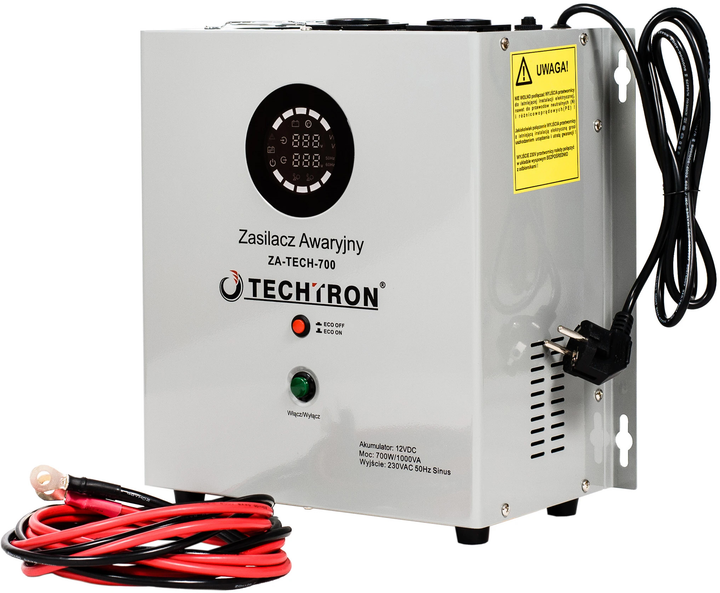 Zasilacz awaryjny TECHTRON ZA-TECH-700 70W/1000VA (5903816964649) - obraz 2