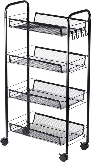 Візок для зберігання Vilde металевий чорний 4-рівневий 44 x 26 x 84 см (5904316472214) - зображення 1