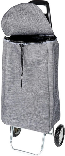 Візок з сумкою для покупок Vilde сірий 30 л (5904316493523) - зображення 3