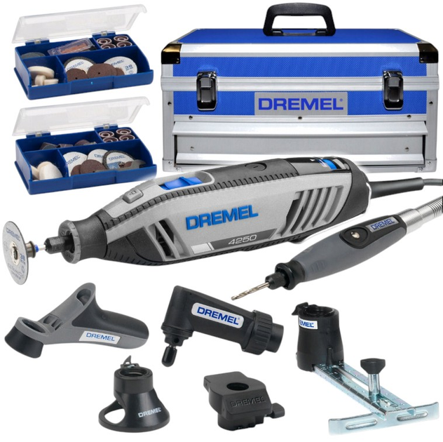 Narzędzie wielofunkcyjne Dremel 4250-6/128 z zestawem akcesoriów oraz pojemną walizką aluminiową (8710364082650) - obraz 1