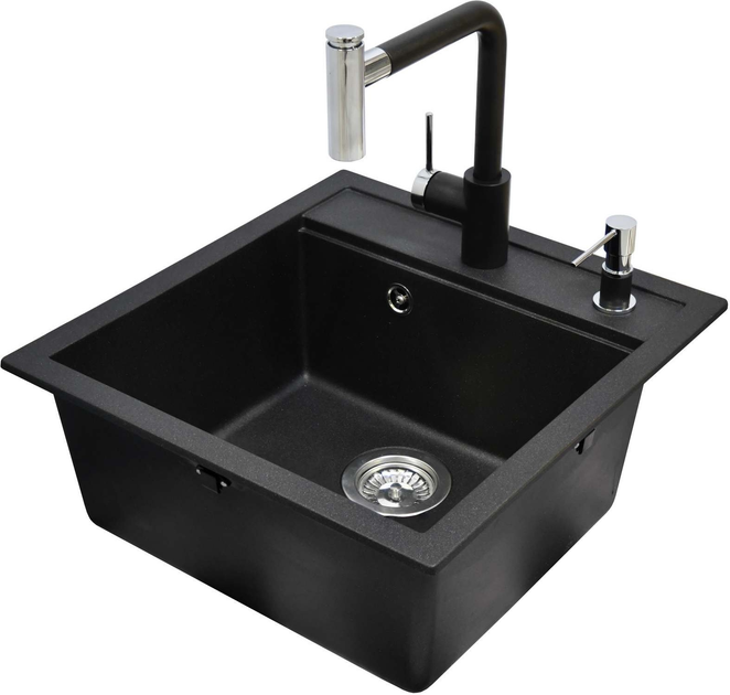 Zlewozmywak Helika Tesa 51 x 49 x 20 cm Czarny (Tesa SQT100+7783+DTR) - obraz 2