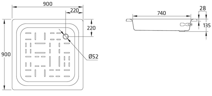 Brodzik akrylowy BLB CF90 (CF9012001) - obraz 2