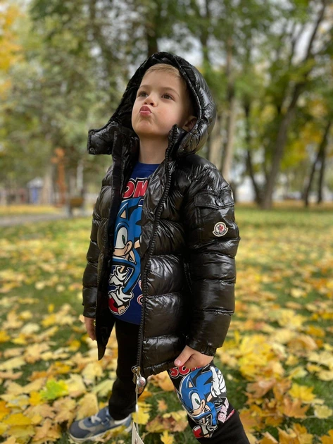 Детская куртка для мальчика MONCLER 98-104 см черная ЕВРОзима