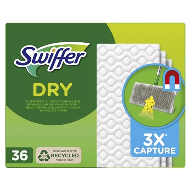 Сухие салфетки-запаски к швабре для уборки дома со свежим ароматом Swiffer Anti-Staub Dry Refills Ambi Pur 36шт / уп - Фото 2 Сухие салфетки-запаски к швабре для уборки дома со свежим ароматом Swiffer Anti-Staub Dry Refills Ambi Pur 36шт / уп - изображение 2