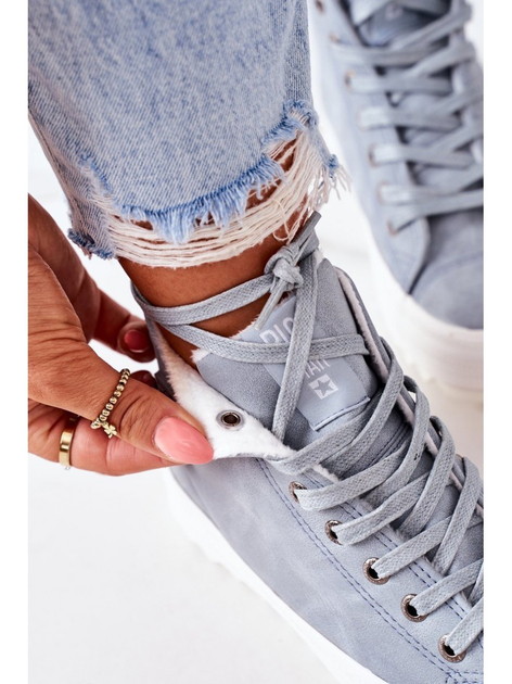 Жіночі кеди високі Big Star EE274115 38 Світло-блакитні (5900714132613) (955555909990523) - Уцінка - зображення 5