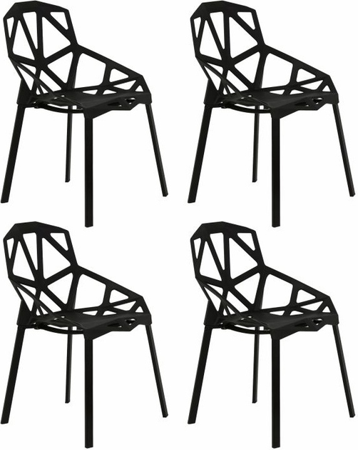 Набір стільців для кухні та вітальні ModernHome by Multistore PC-015 4 шт Чорні (5903089064770) (955555911717534) - Уцінка - зображення 1