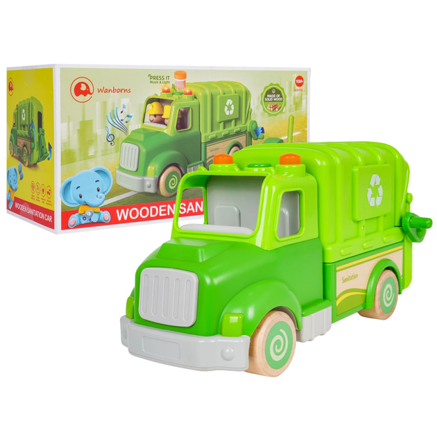 Drewniana Śmieciarka ZDR.WB004-JC (5903864971293) - obraz 2