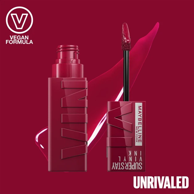 Maybelline SuperStay Vinyl Ink Стойкая жидкая помада для губ с глянцевым финишем № 30 "Unrivaled" - изображение 2