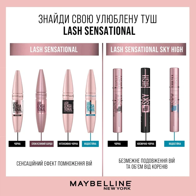 Maybelline New York Mascara Lash Sensational Waterproof Водостойкая тушь для ресниц - изображение 6