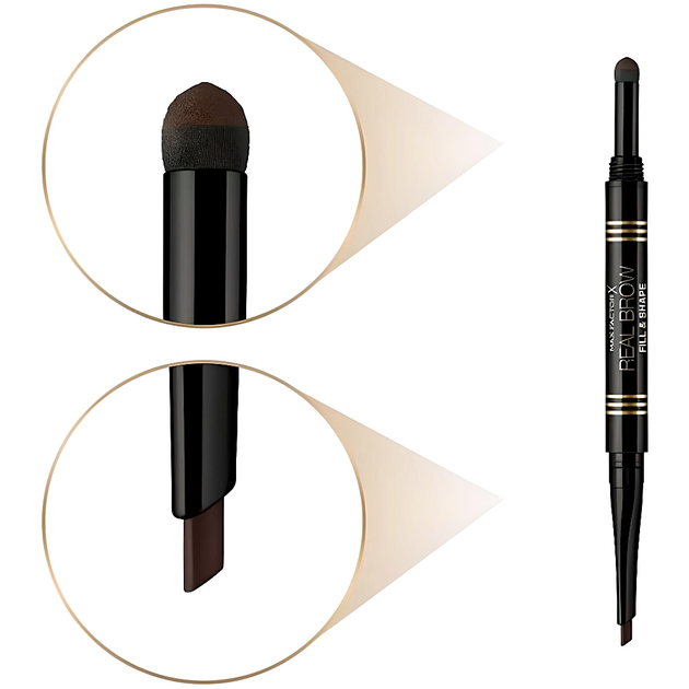 Карандаш для бровей Max Factor Real Brow Fill & Shape № 04 "Deep Brown" - изображение 2
