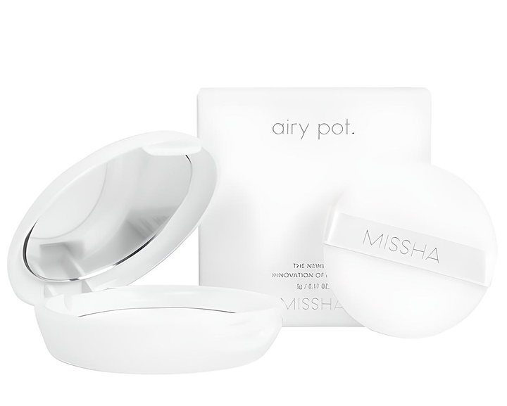 Пудра матирующая бесцветная полупрозрачная Missha Airy Pot Powder Translucent - изображение 3