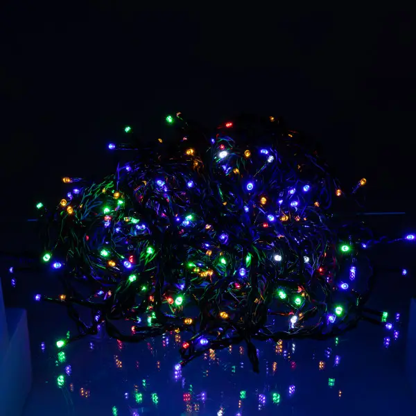 Уличная светодиодная гирлянда Бахрома 25 м 405 LED, черный провод, мультиколор - изображение 3
