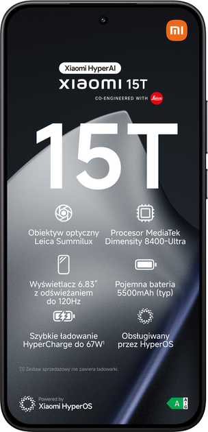 Smartfon Xiaomi 15T 12/512GB Black (MZB0KYPEU) - obraz 2