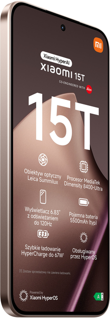 Smartfon Xiaomi 15T 12/256GB Rose Gold (MZB0KXZEU) - obraz 5