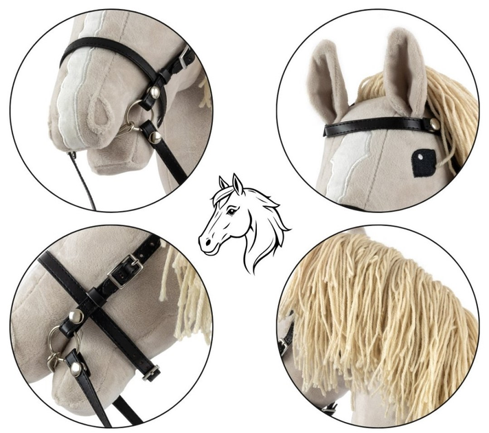 Koń na kiju Milly Mally Hobby Light Grey (6626) (5907090700825) - obraz 5