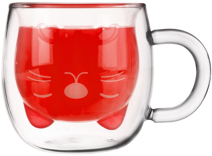 Szklanka Orion Double termiczna z podwójną ścianką do kawy Kotek 270 ml (8592381180928) - obraz 5