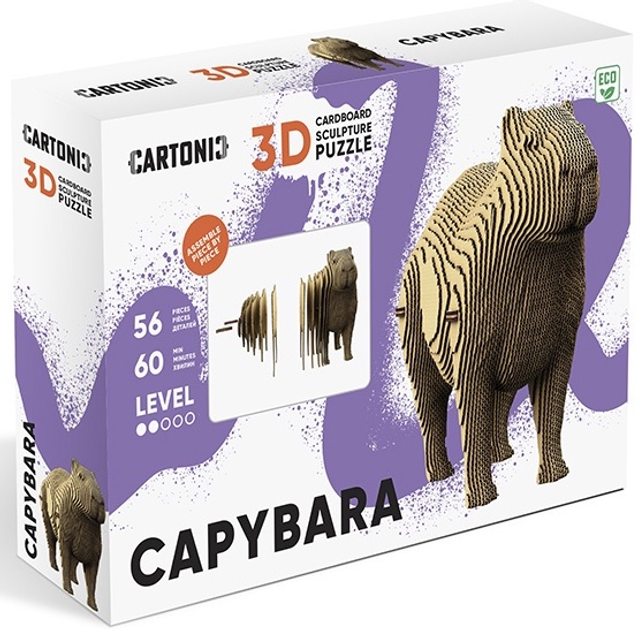 3D пазл картонний Cartonic Капібара CARTCAPY (4820191134393) - зображення 5