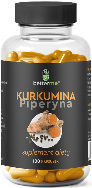 Харчова добавка Better Me Куркумін і Піперин 100 капсул (5905123512032) - зображення 1