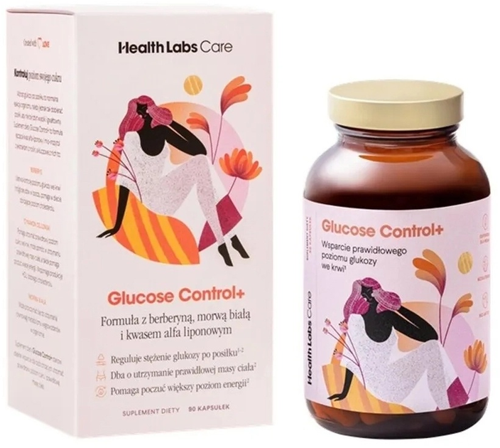 Харчова добавка HealthLabs Care Контроль глюкози+ 90 капсул (5906146792708) - зображення 1
