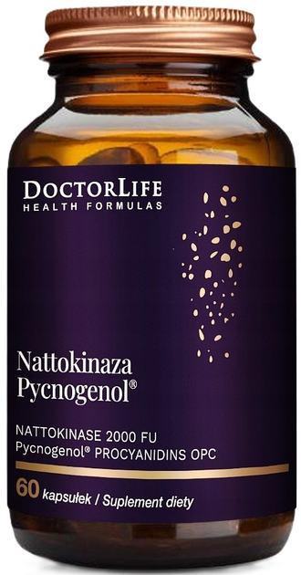 Харчова добавка Doctor Life Наттокіназа з Пікногенолом 60 капсул (5905692385143) - зображення 1