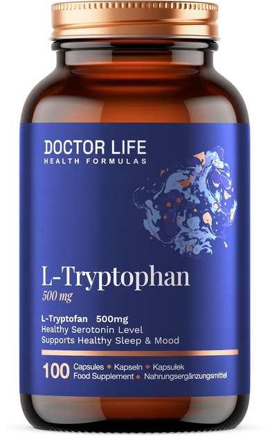 Suplement diety Doctor Life L-Tryptophan 100 kapsułek (5905692385860) - obraz 1