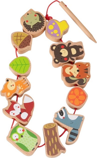 Przeplatanka drewniana Classic World klocki do nawlekania Zwierzęta leśne 13 el CW3634 (6927049004957) - obraz 2