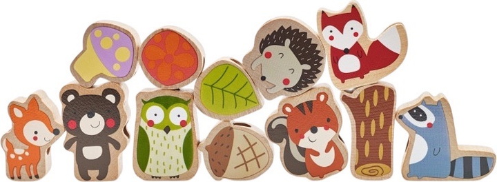 Przeplatanka drewniana Classic World klocki do nawlekania Zwierzęta leśne 13 el CW3634 (6927049004957) - obraz 5