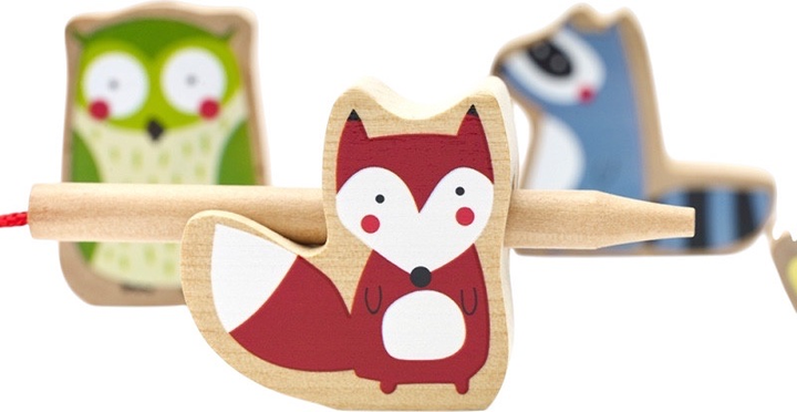 Przeplatanka drewniana Classic World klocki do nawlekania Zwierzęta leśne 13 el CW3634 (6927049004957) - obraz 6