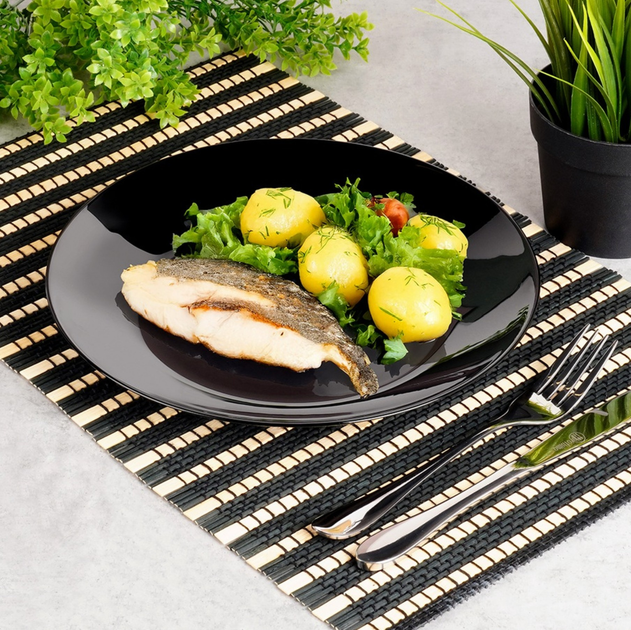 Zestaw talerzy obiadowych Vilde szklanych 25.5 cm 6 szt Czarny (5904316493424) - obraz 6