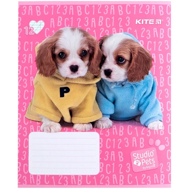 Зошит шкільний 12 аркушів коса лінія Kite Studio Pets SP24-235, - изображение 4